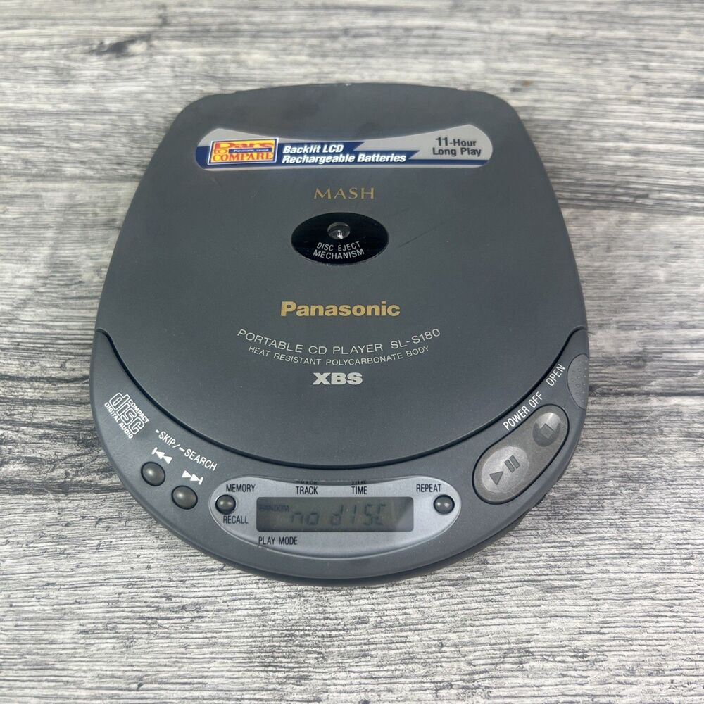 Vintage 1994 Panasonic SL-S180 Portable CD Player XBS *No Headphones Or Charger